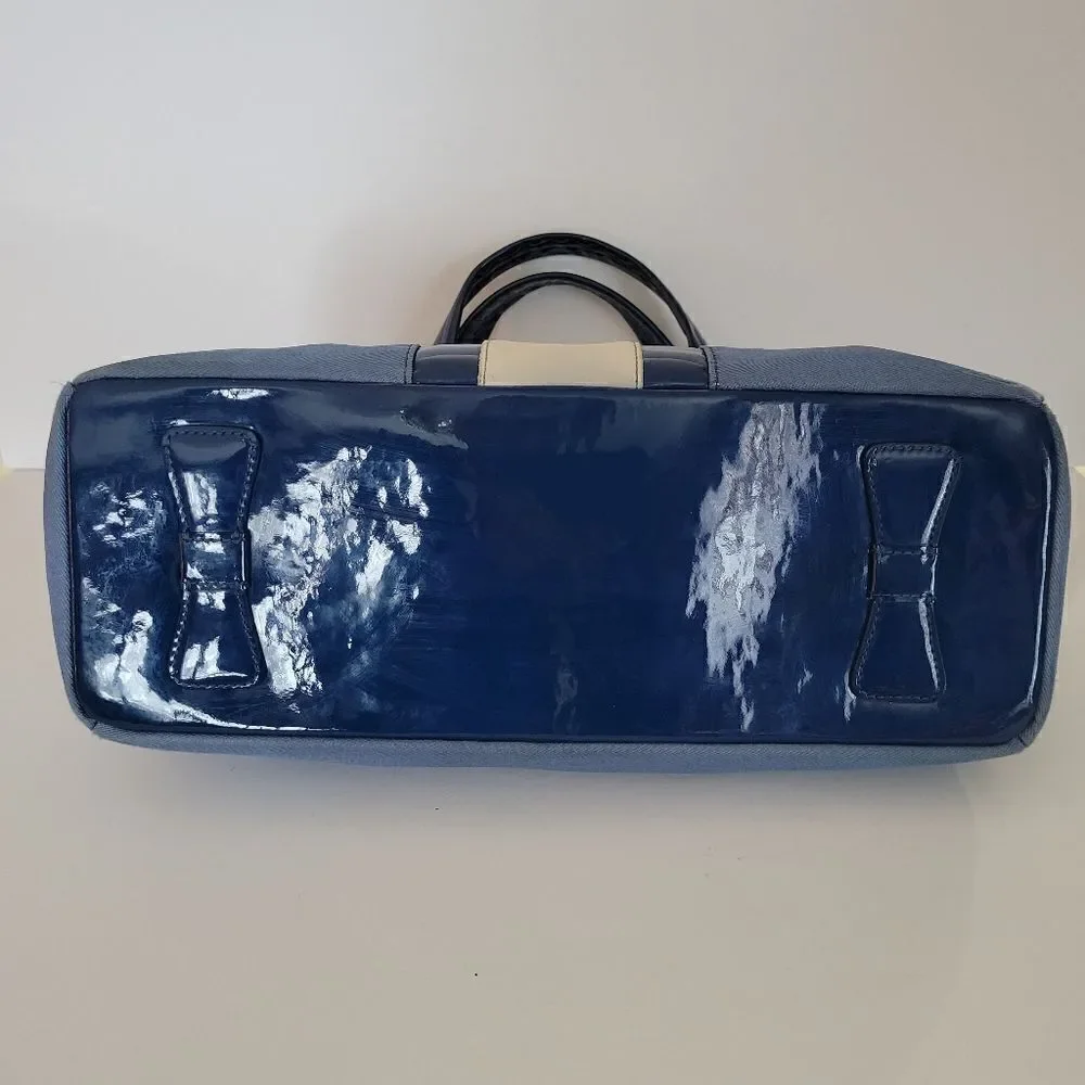 My Flat In London Ashby Small Handheld Blue Satchel